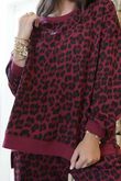 The Scamp Leopard Chillax Sweatshirt Bordeaux